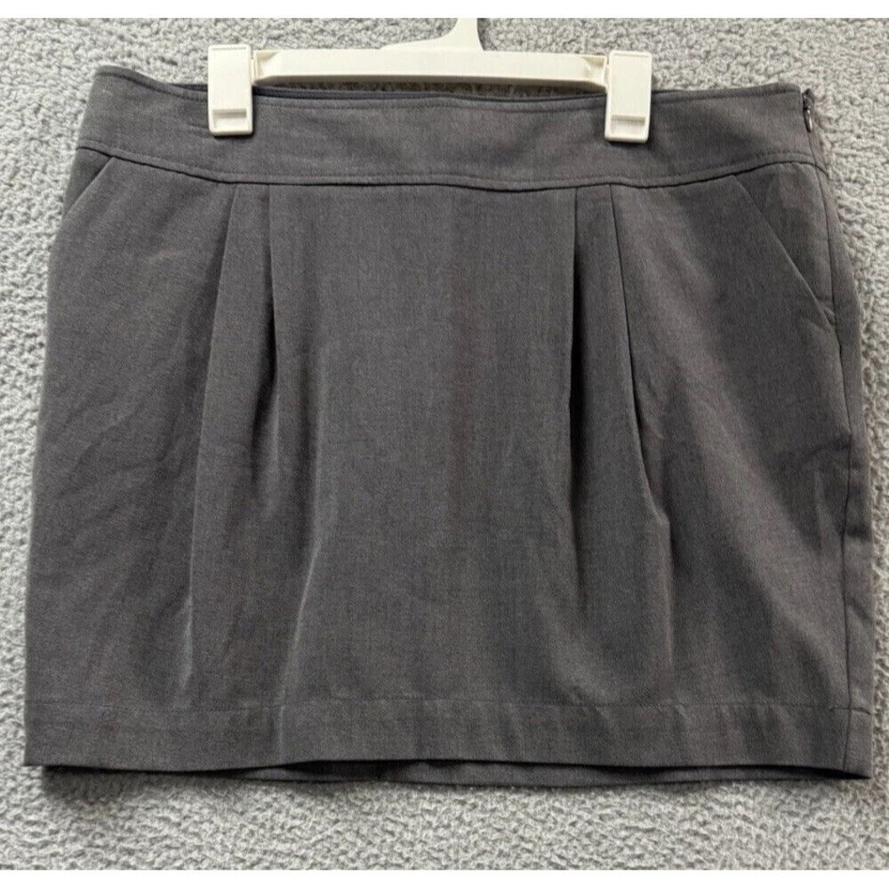 Old Navy Skirt Womens 16 Gray Pleated Short Business Work Career